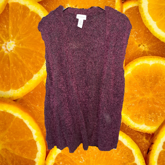 Catherine's Maroon Long Open Front Sweater Size 4X - Picture 1 of 5